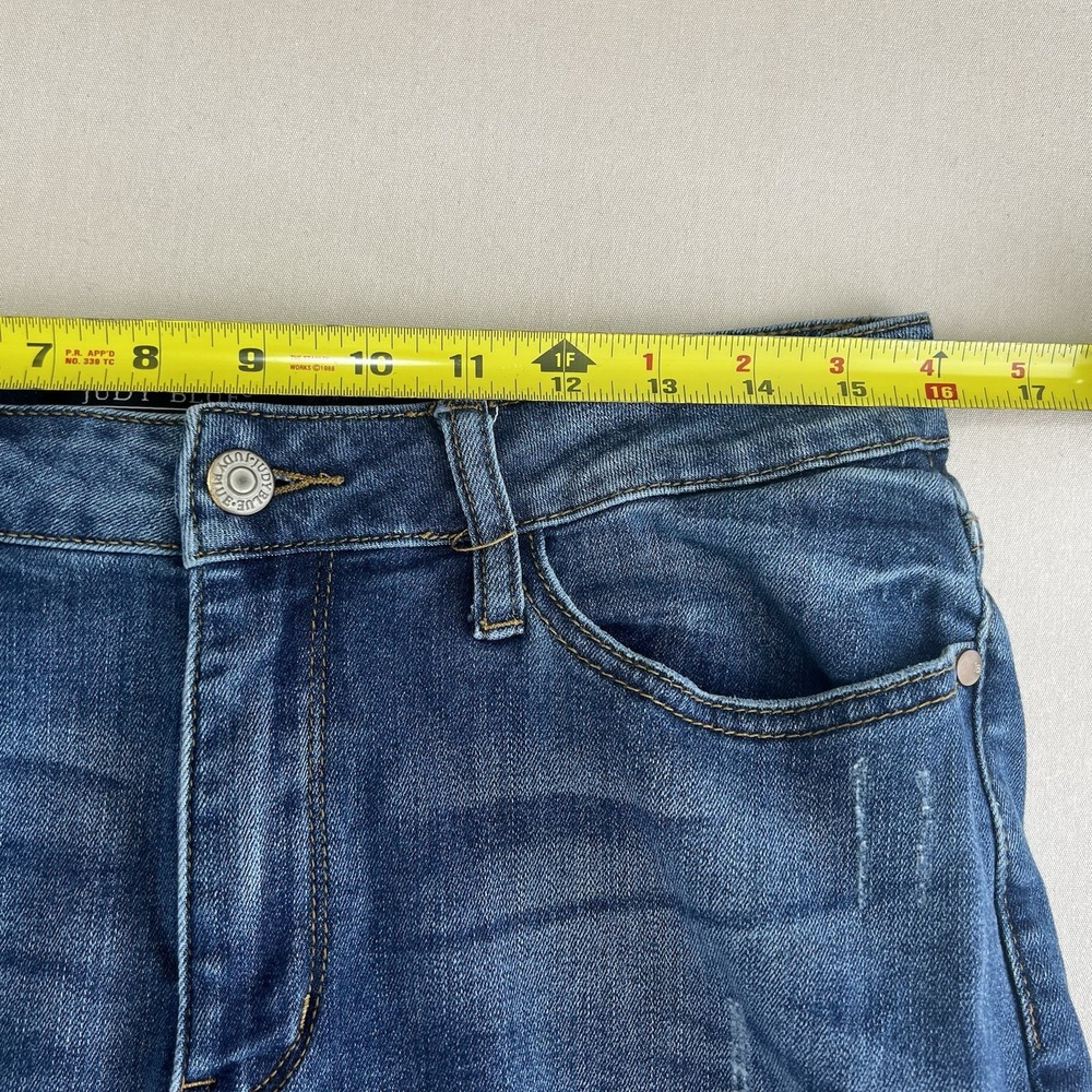 Judy Blue Jeans Size 11/30 (W32 Inseam 27) Mid Rise Skinny Fit Buffalo Red Plaid - Picture 11 of 12